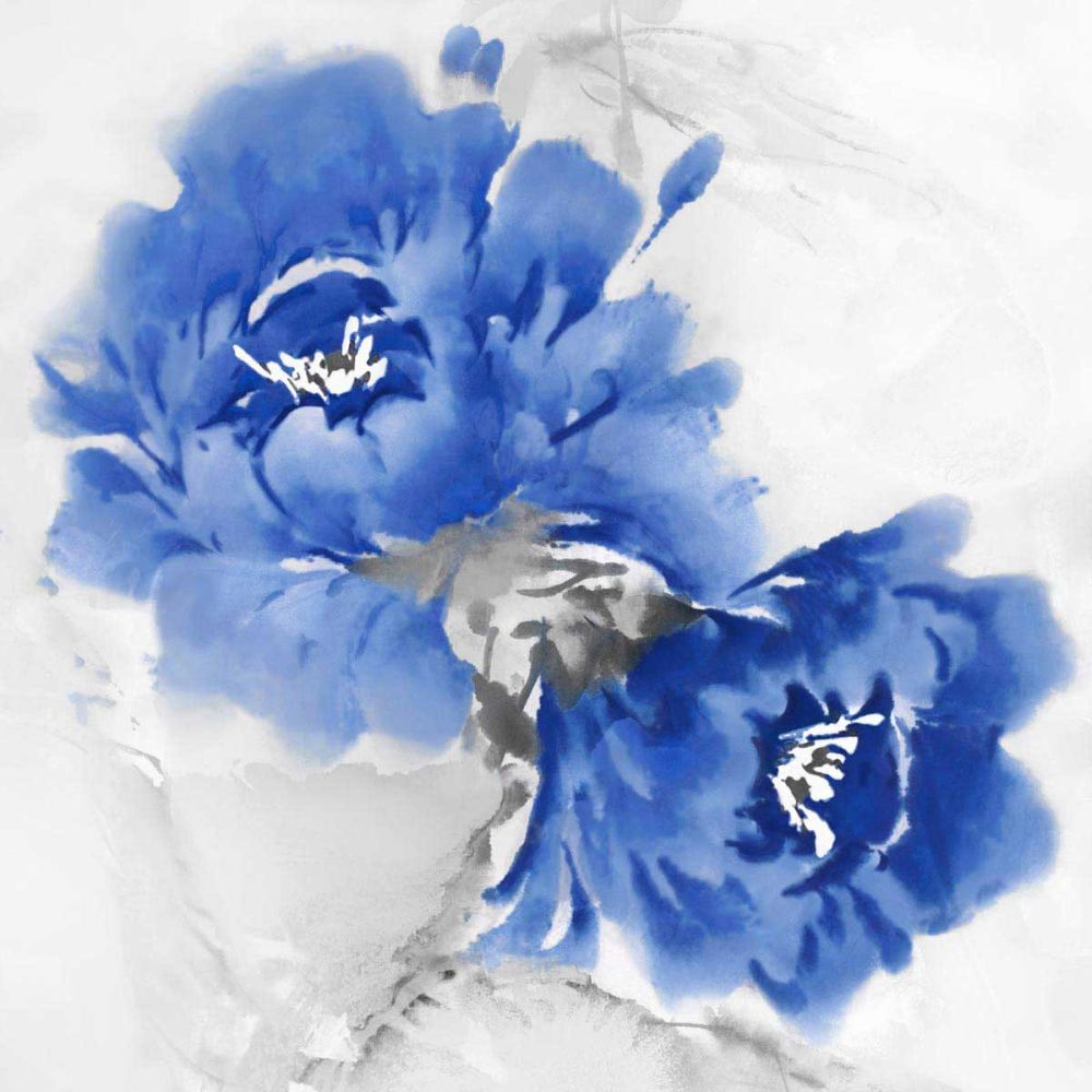 Flower Bloom in Indigo I