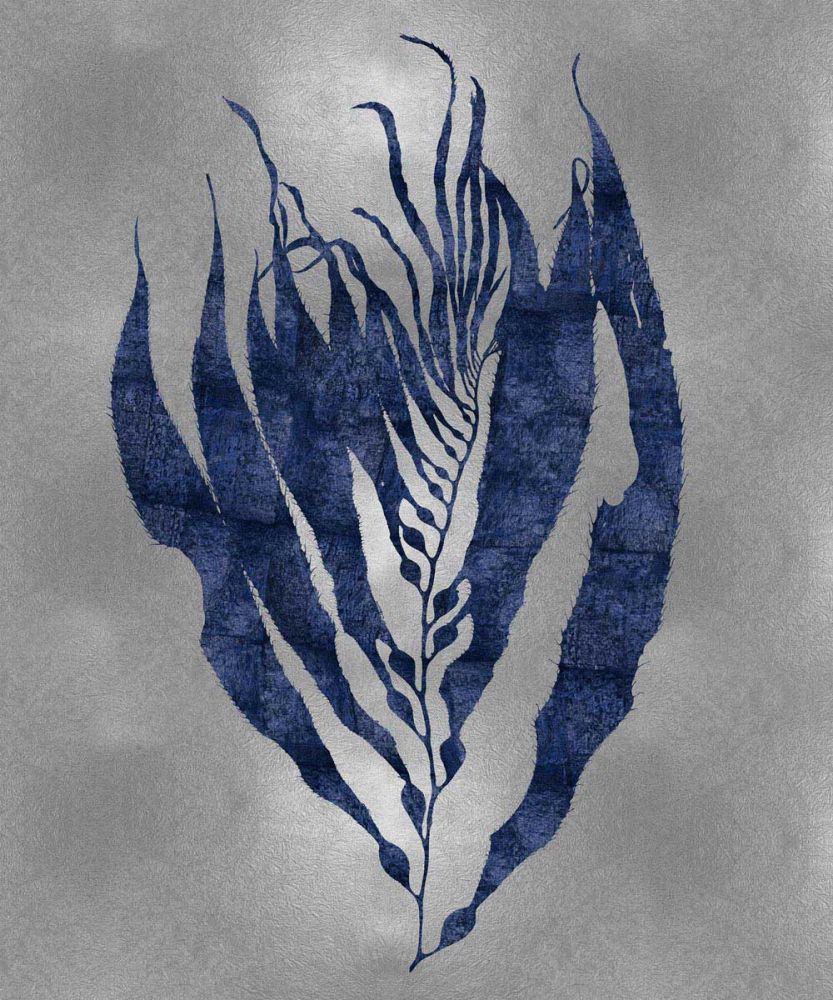 Sea Life - Blue on Silver I