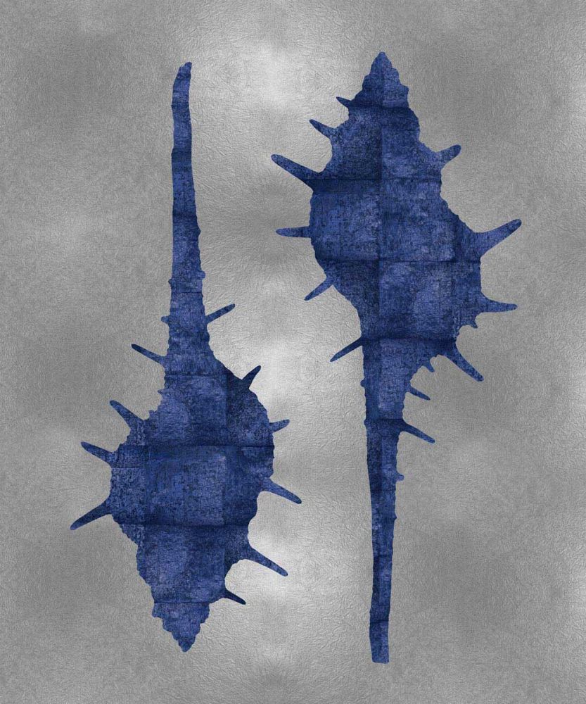 Sea Life - Blue on Silver II