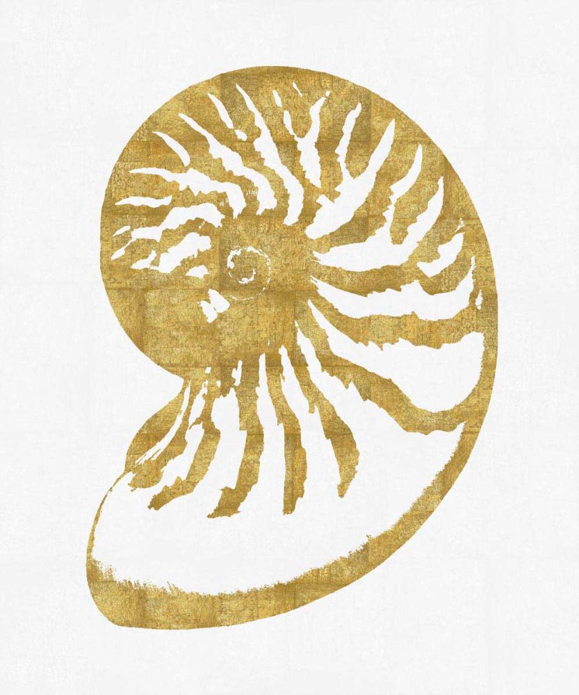 Sea Life - Gold on White III