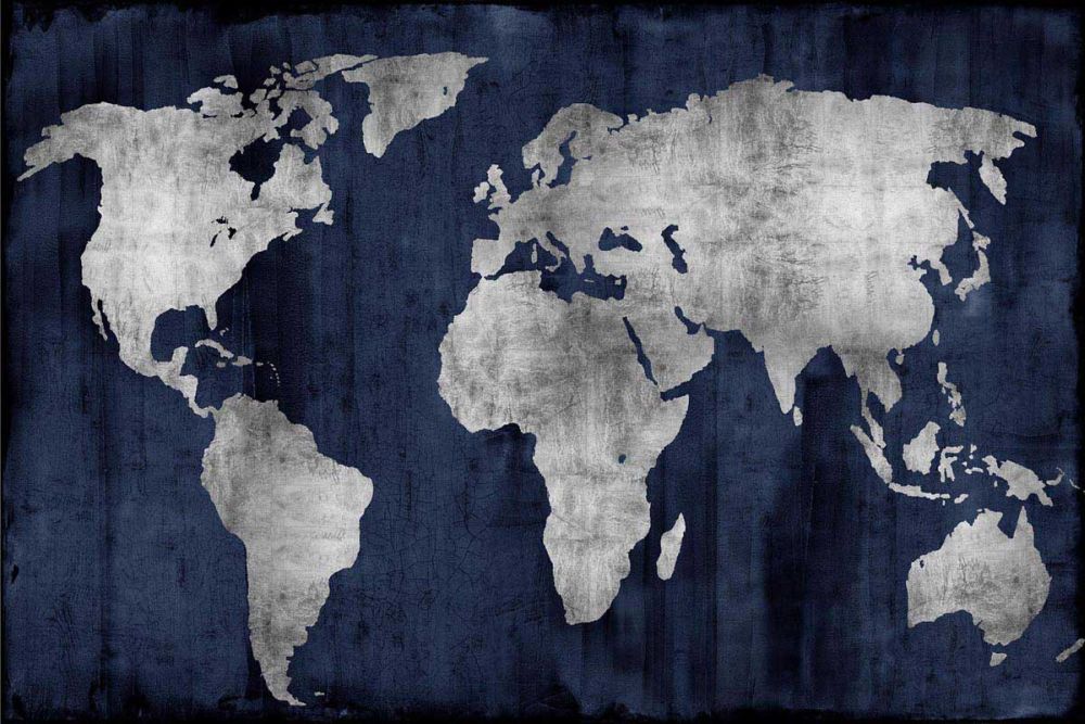 The World - Silver on Blue