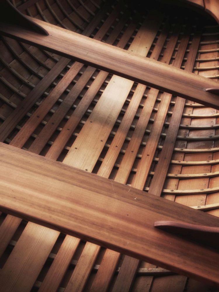 Wooden boat interior