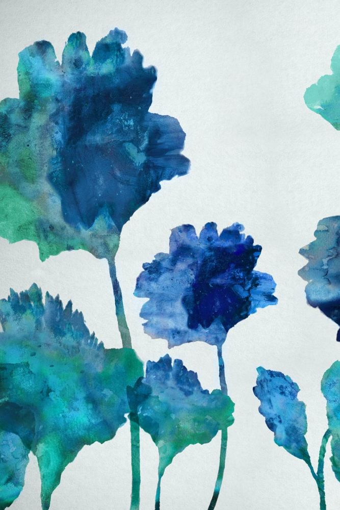 Aqua Blossom Triptych I