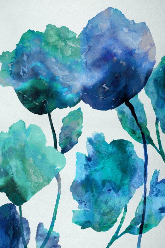 Aqua Blossom Triptych III