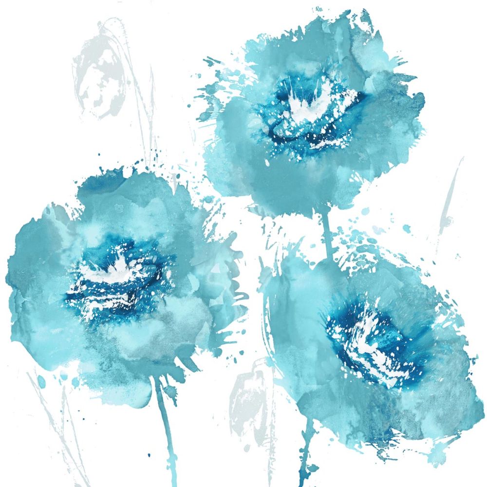 Flower Burst in Aqua II