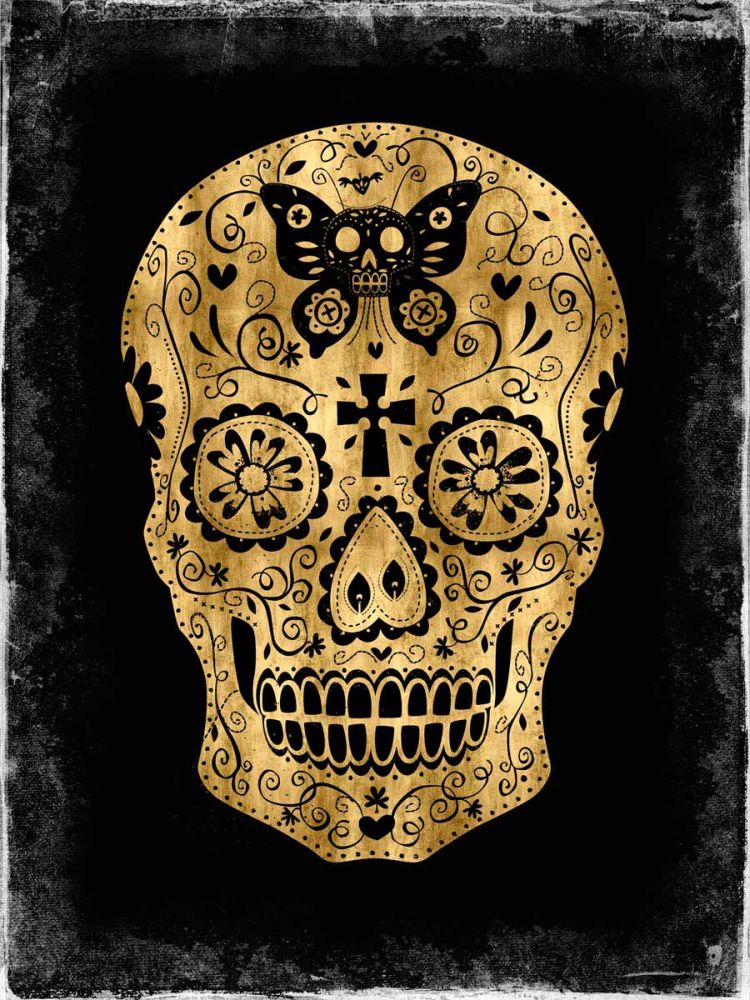 Day of the Dead in Gold & Black