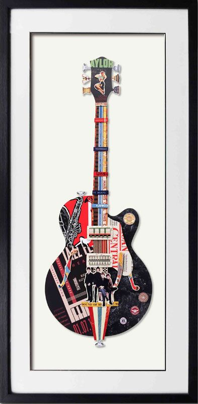 3D Papercut Beatles Guitar