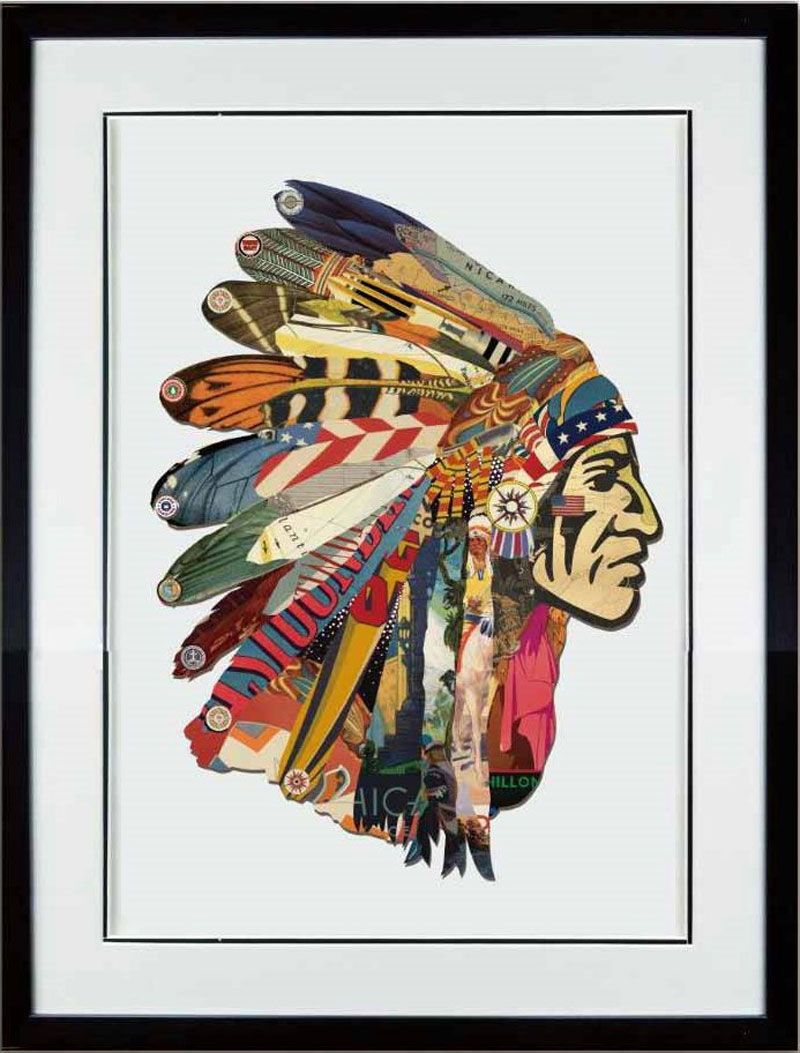 3D Papercut American Indian
