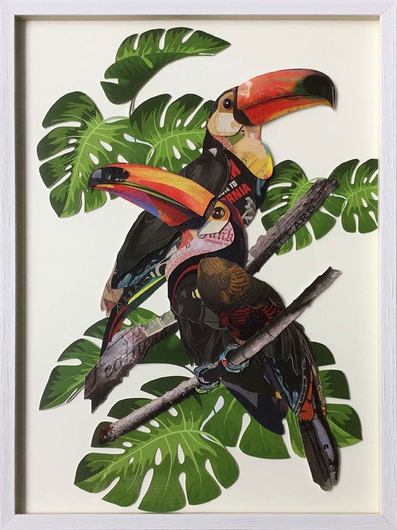 3D Papercut Toucans