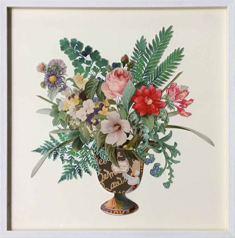 3D Papercut flowers in vase